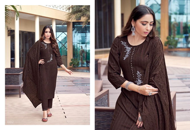 Porter By Sweety Hand Work Designer Kurti With Bottom Dupatta Wholesale Shop In Surat